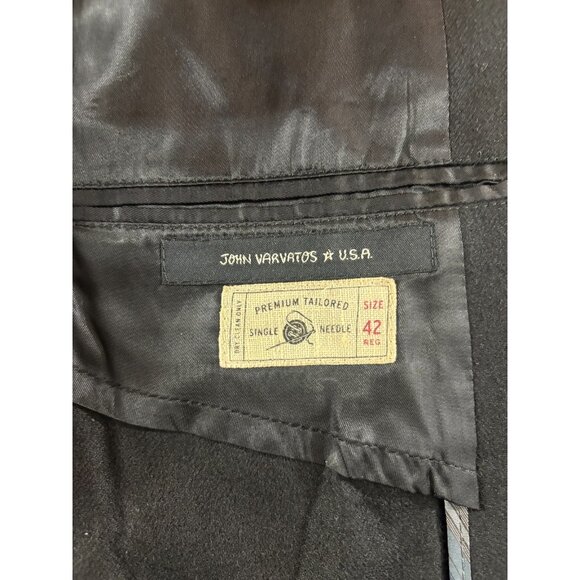 John Varvators Uptown Wool Cashmere Silk Chore Blazer Jacket size 42 color black - Picture 7 of 9
